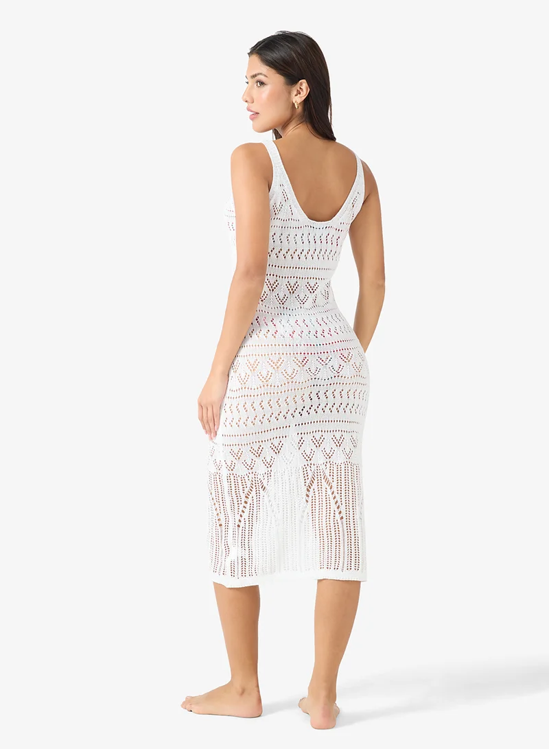 جينجر Crochet Beach Dress